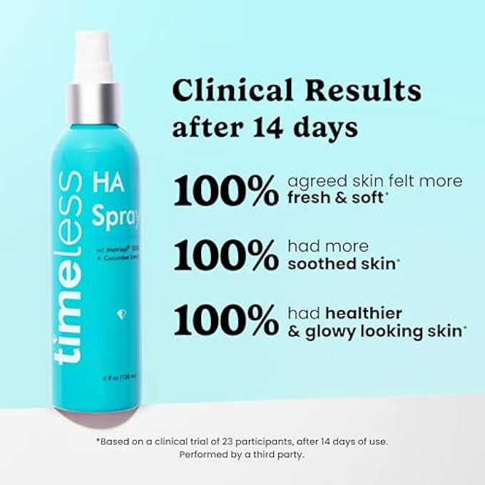 Timeless HA MATRIXYL 3000 WITH CUCUMBER SPRAY - SKIN MIST WITH HYALURONIC ACID - FRAGRANCE-FREE HYDRATING FACE SPRAY - SOOTHING MATRIXYL SKIN CARE MIST - 4 OZ - Image 3